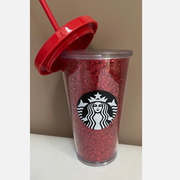 π₯HOST PICKπ₯ NEW STARBUCKS Red Glitter Stars Tumbler Cold Cup - Picture 2 of 3